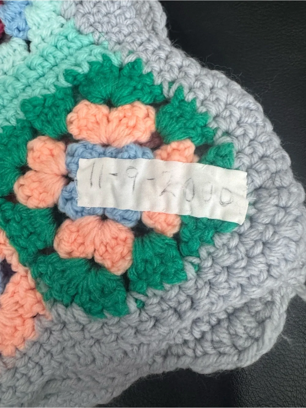 Handmade Crochet Granny Square Afghan Throw Blanket Vintage Style 48x48 Colorful